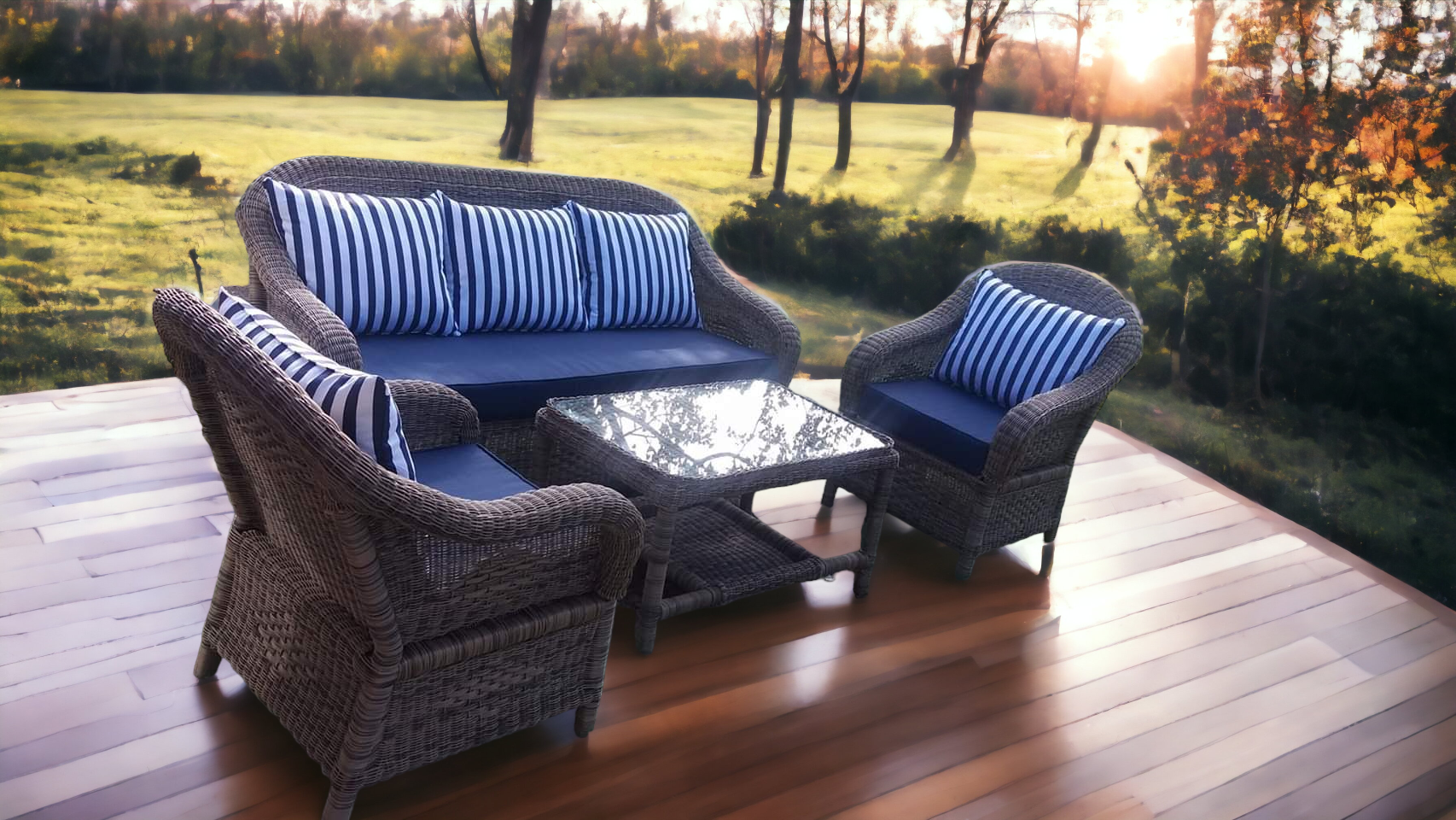 ﻿Outdoor Furniture Serengeti 5-Seater  (Single weave design)