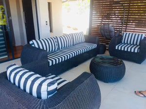 Outdoor Furniture Bulky Design 5-Seater Charcoal