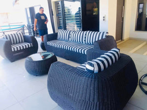 Outdoor Furniture Bulky Design 5-Seater Charcoal