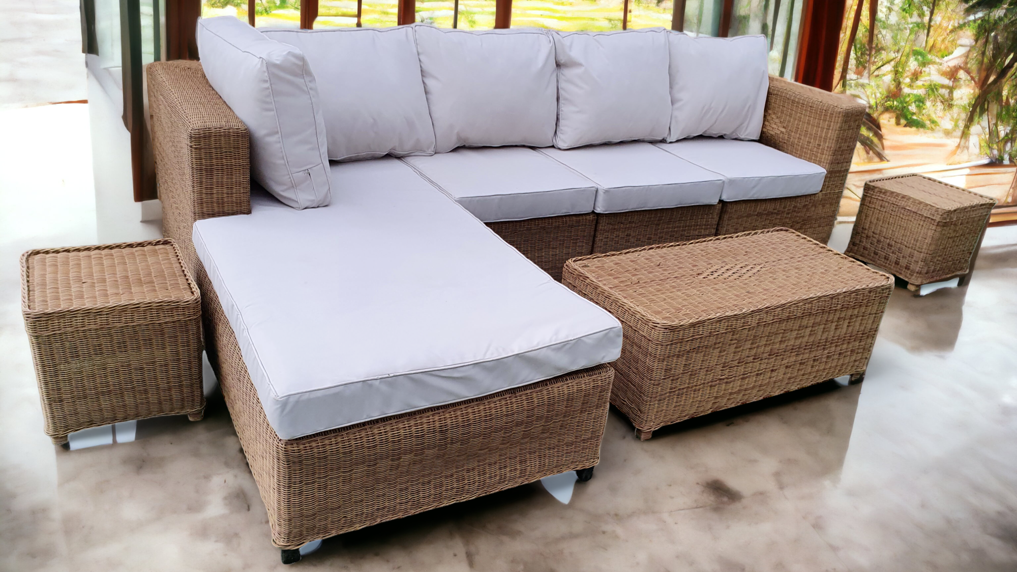 L shaped hot sale outdoor couch cushions