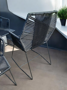 Outdoor dining rope chairs Hexagon design