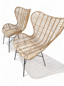 Rattan natural lounger chair