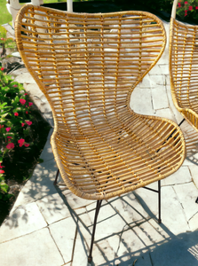 Rattan natural lounger chair