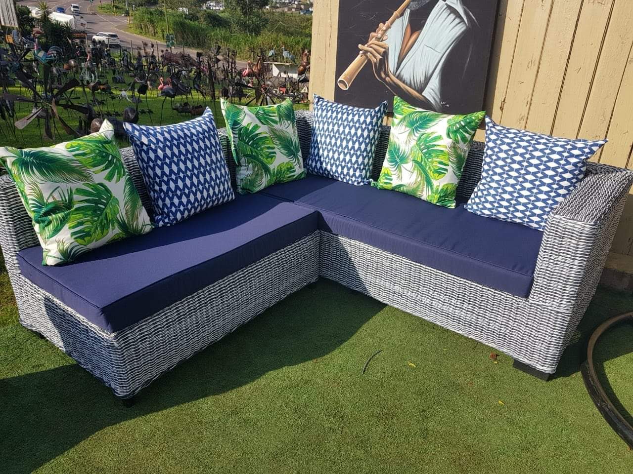 Corner patio outlet sets