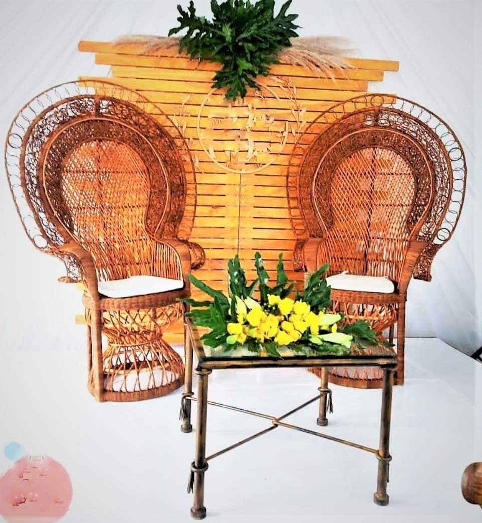 Rattan Peacock Chairs Vintage Set freeshipping - PATIO GURU SHOP